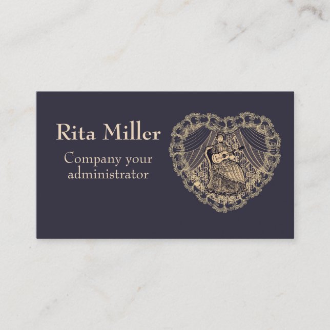 Lady with guitar business card (Front)