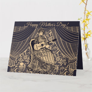 Lady with guitar card
