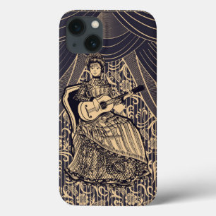 Lady with guitar iPhone 13 case
