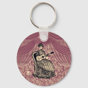 Lady with guitar key ring