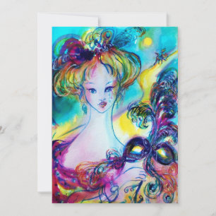 LADY WITH MASK / Venetian Masquerade Ball Announcement