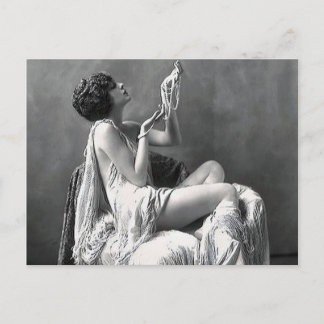 Lady with Pearls Postcard