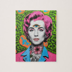 Lady with Pink Hair and a Third Eye Jigsaw Puzzle
