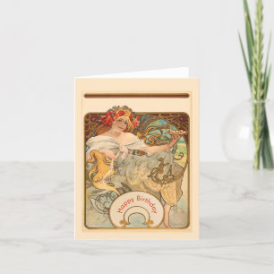 Lady with Poppies in Her Hair Holiday Card