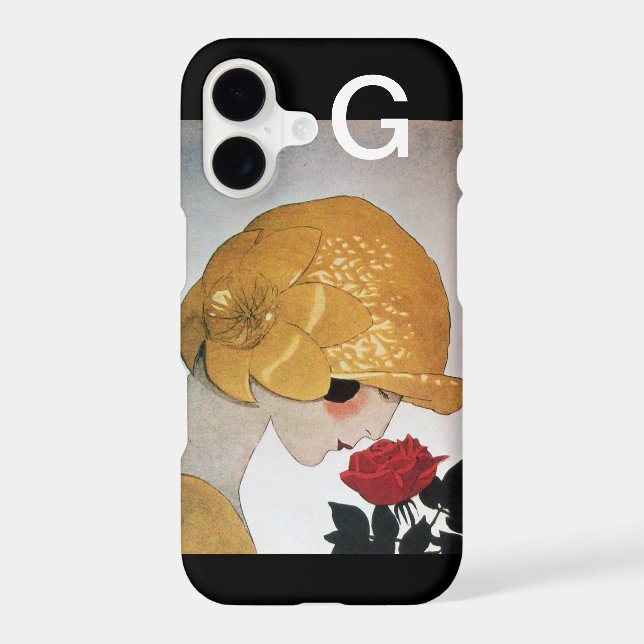LADY WITH RED ROSE MONOGRAM (Back)