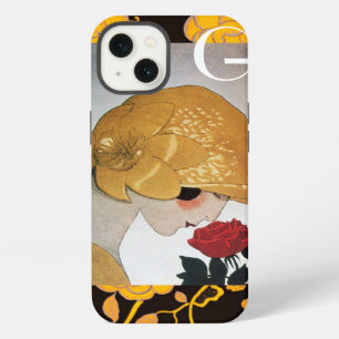 LADY WITH RED ROSE MONOGRAM iPhone 13 CASE