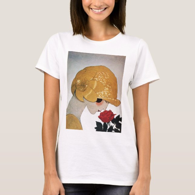 LADY WITH RED ROSE T-Shirt (Front)