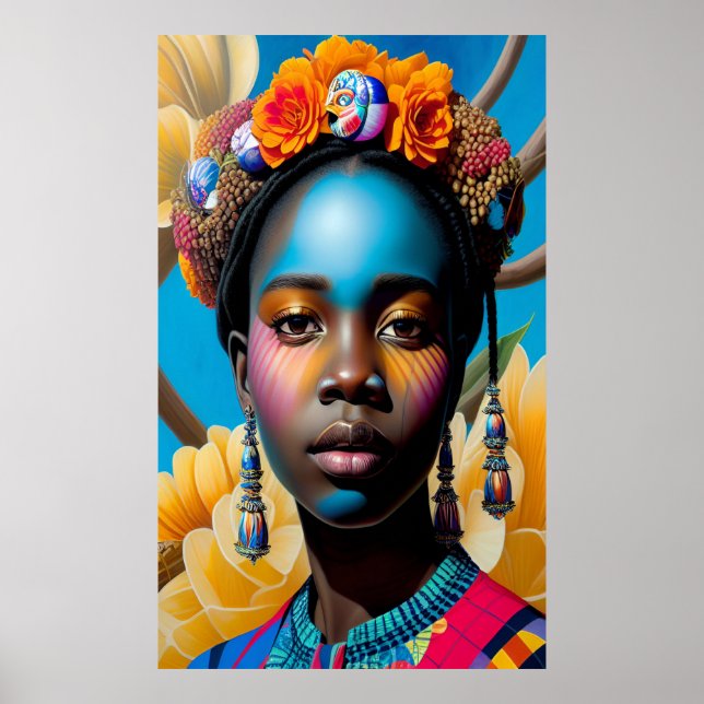 Lady with sea shells poster (Front)