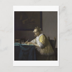 Lady Writing a Letter by Johannes Vermeer Postcard