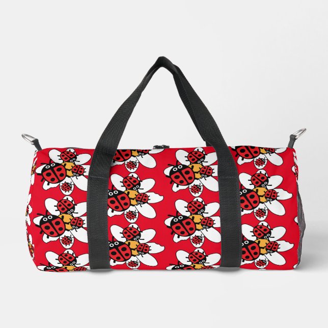 ladybird And Ladybug Family   Duffle Bag (Front)