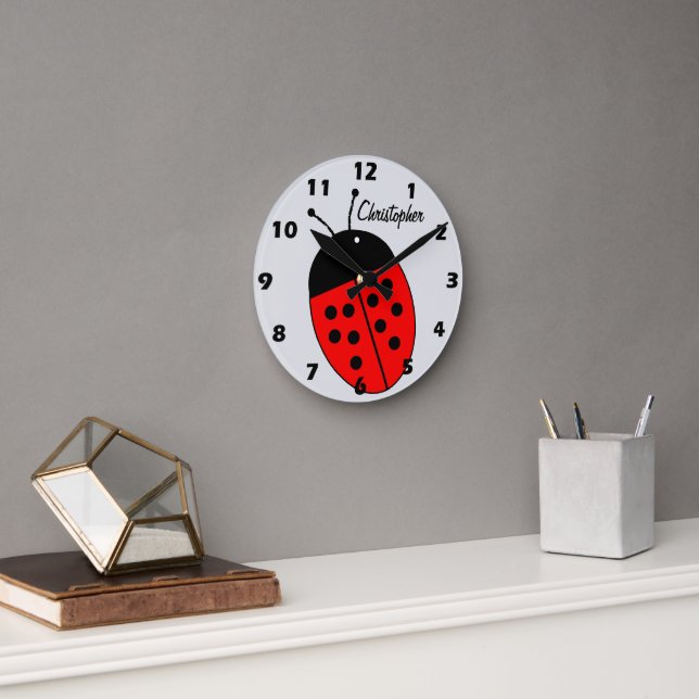 Ladybird Design Personalised Round Clock (Office)