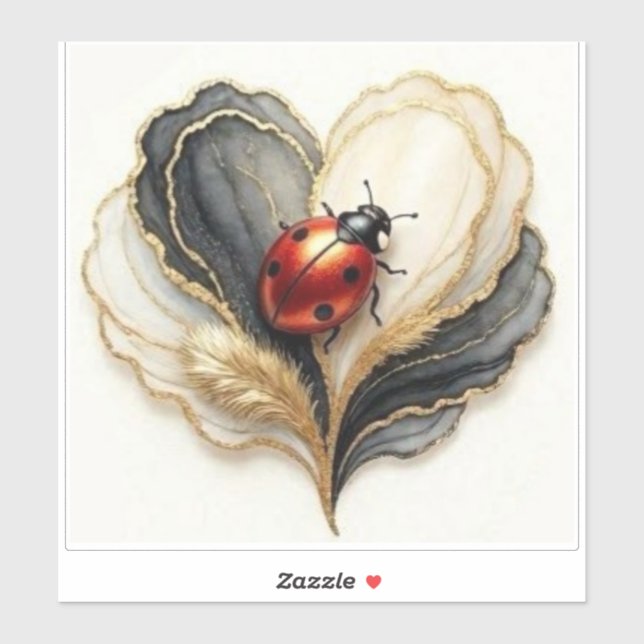 Ladybird Ladybug Heart Leaf  (Sheet)