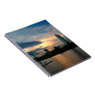 Ladybird Lake Dog Park Sunset Austin Texas Skyline Spiral Notebook