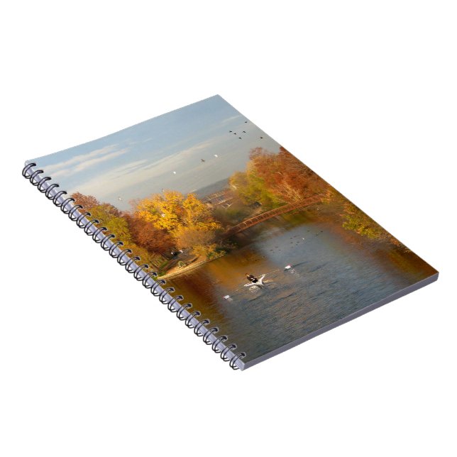 Ladybird Lake Fall Rower - Downtown Austin Texas Notebook (Right Side)