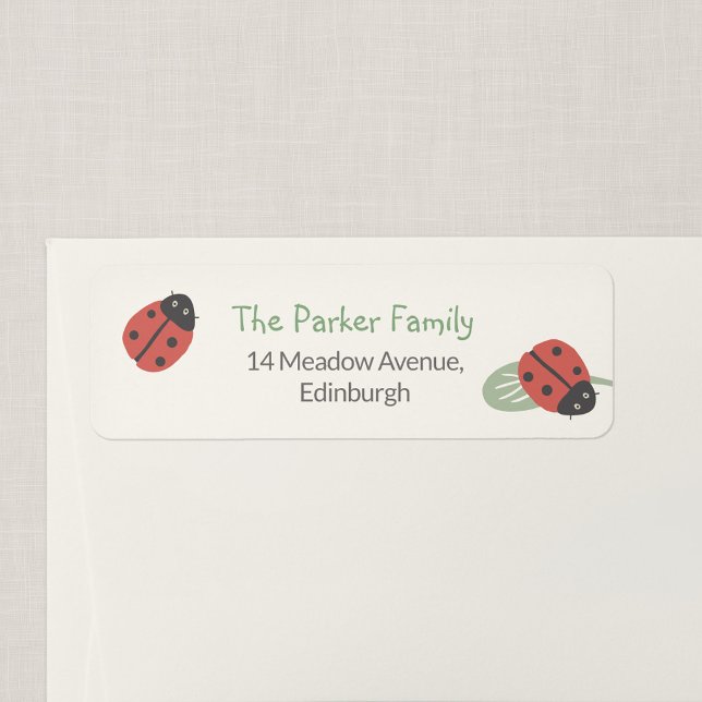 Ladybird Meadow Family Return Address Label (Ladybird Meadow - Ladybug Return Address Label)