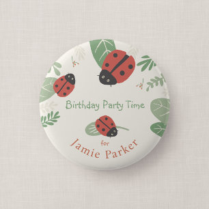 Ladybird Meadow Kid's Party Guest Button Favour