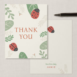 Ladybird Meadow Personalised Baby Thank You Card