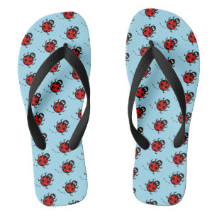 Ladybird Pattern Flip Flops