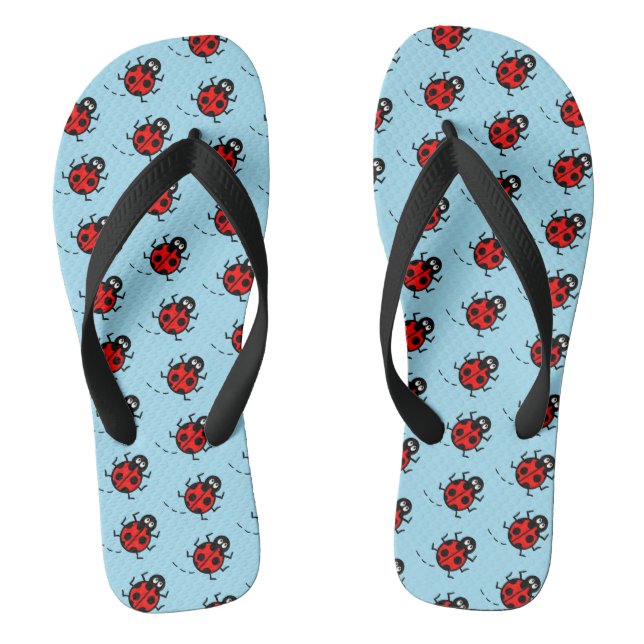 Ladybird Pattern Flip Flops (Footbed)