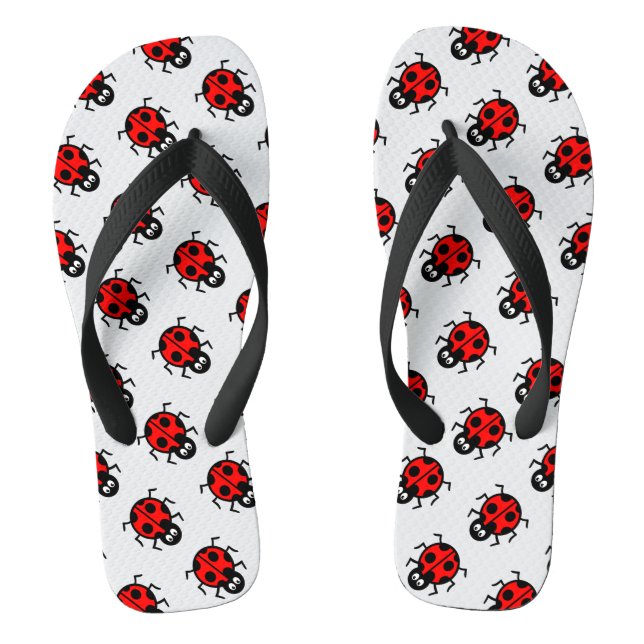 Ladybird Pattern Flip Flops (Footbed)