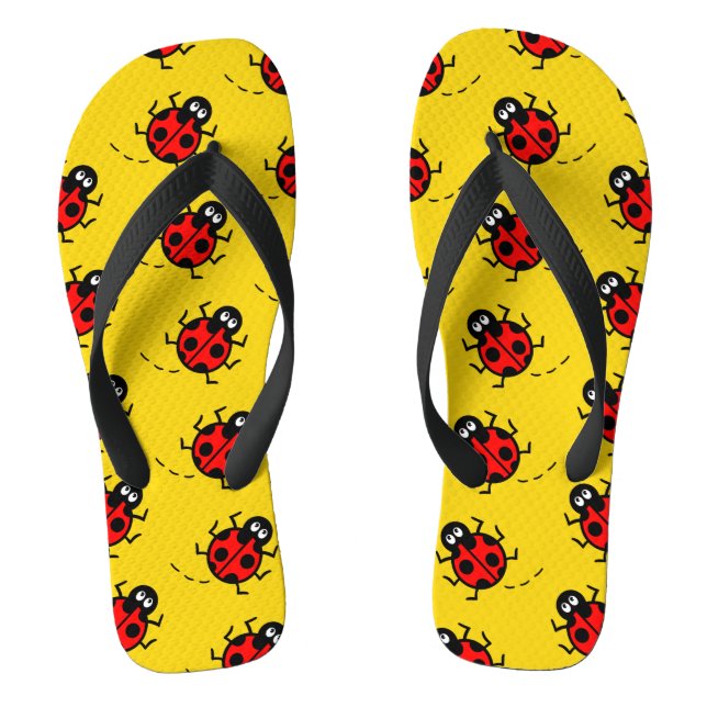 Ladybird Pattern Flip Flops (Footbed)