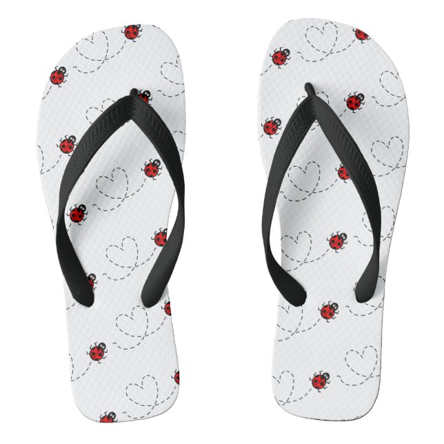 Ladybird Pattern Flip Flops (Footbed)