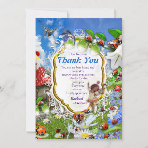 LADYBIRDS AND BUTTERFLIES THANK YOU CARD