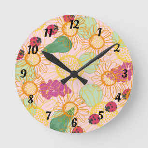 Ladybirds & Fruit Garden Wall Clock