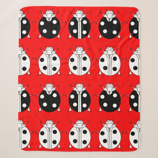 ladybirds pattern sherpa blanket (Front)