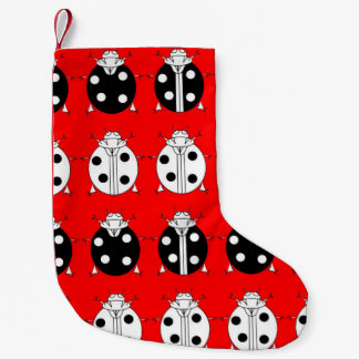 ladybirds pattern small christmas stocking