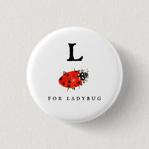 Ladybug  3 cm round badge