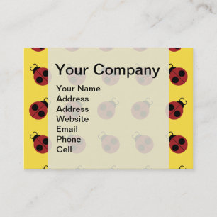 Ladybug 60s retro cool red yellow business card