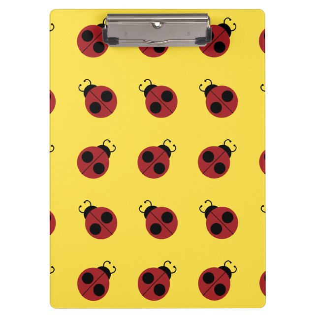 Ladybug 60s retro cool red yellow clipboard (Front)