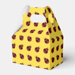 Ladybug 60s retro cool red yellow favour box