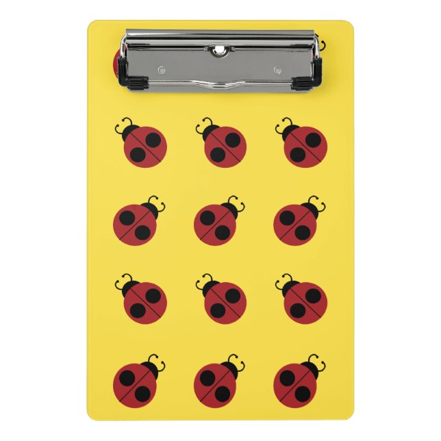 Ladybug 60s retro cool red yellow mini clipboard (Front)