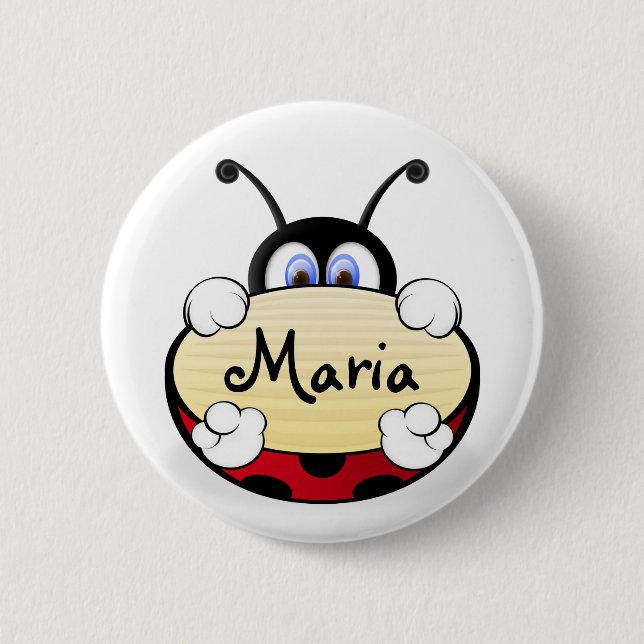 Ladybug 6 Cm Round Badge (Front)