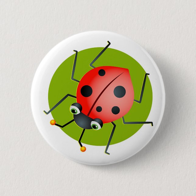 Ladybug 6 Cm Round Badge (Front)