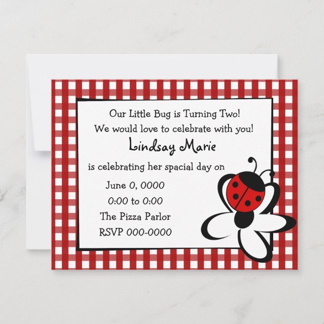 Ladybug and Daisy Invitation (Front)