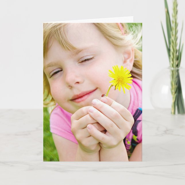Ladybug and Dandelion Friend's Birthday Card (Front)
