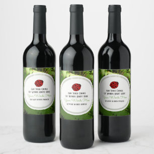 Ladybug And Fern Wine Label