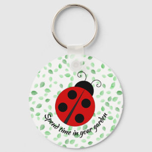 LadyBug and Leaves Design Keychain