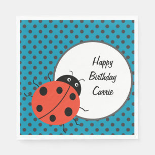 Ladybug and Polka Dots Personalised Napkin