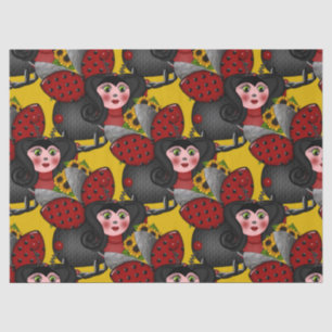 Ladybug and Sunflowers-Diagonal-Yellow-1- Tissue Paper