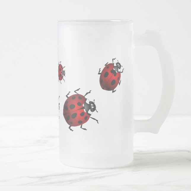 Ladybug Art Beer Mug Beer Glass Ladybug Cups (Right)