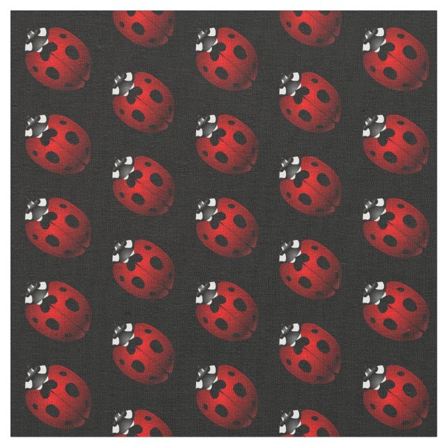 Ladybug Art Fabric Ladybird Fabric Cotton or Poly (Close Up)