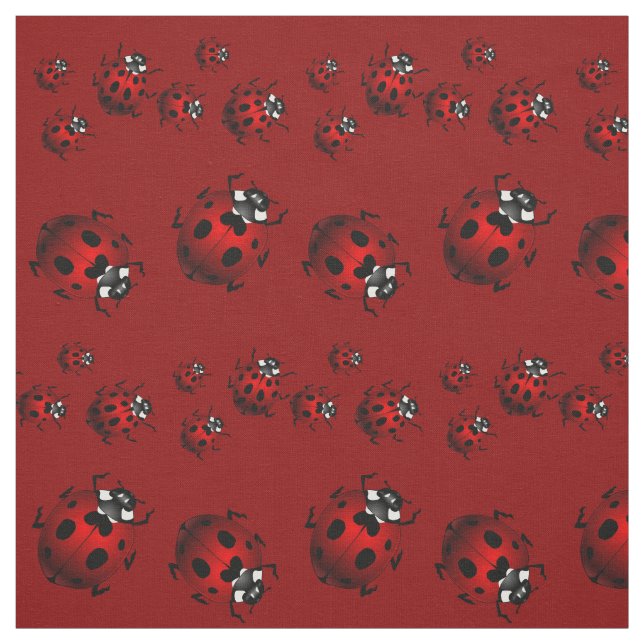Ladybug Art Fabric Ladybird Fabric Cotton or Poly (Swatch)