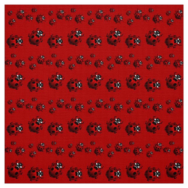 Ladybug Art Fabric Ladybird Fabric Cotton or Poly (Swatch)