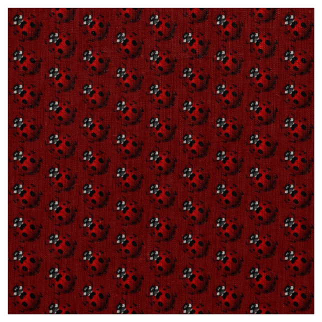 Ladybug Art Fabric Ladybird Fabric Cotton or Poly (Swatch)