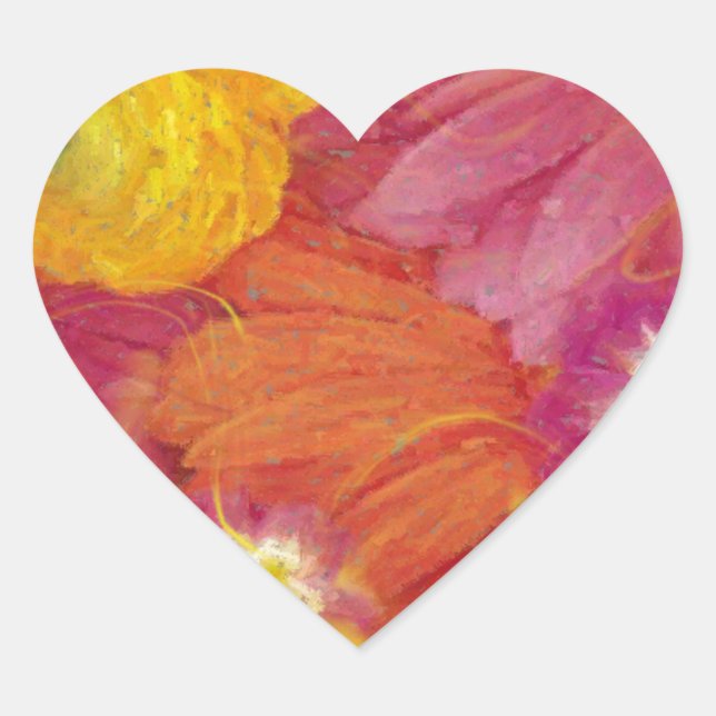 Ladybug Art Heart Sticker (Front)