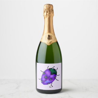 Ladybug Art Sparkling Wine Label
